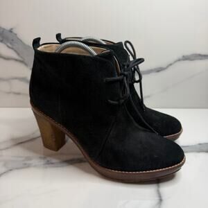 Kors Michael Kors Women's Black Suede Boots Sz 8.5 Witchcore Lace-Up Victorian